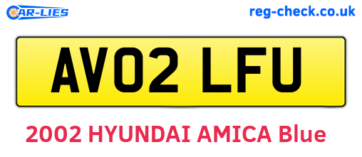 AV02LFU are the vehicle registration plates.