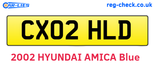 CX02HLD are the vehicle registration plates.