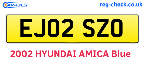 EJ02SZO are the vehicle registration plates.