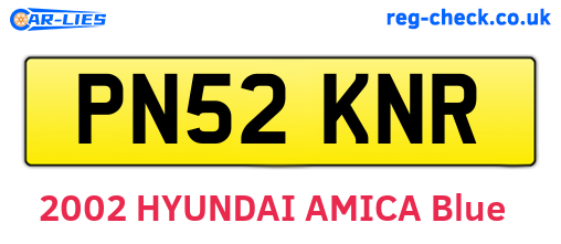 PN52KNR are the vehicle registration plates.