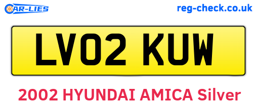 LV02KUW are the vehicle registration plates.