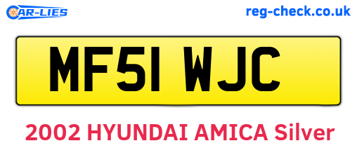 MF51WJC are the vehicle registration plates.