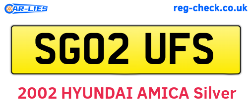 SG02UFS are the vehicle registration plates.