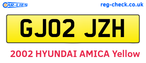 GJ02JZH are the vehicle registration plates.