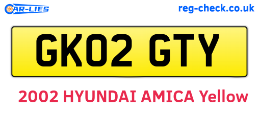 GK02GTY are the vehicle registration plates.