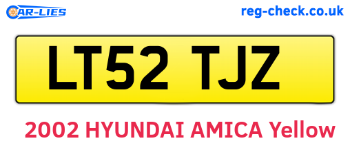 LT52TJZ are the vehicle registration plates.