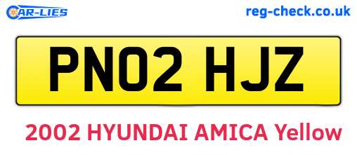 PN02HJZ are the vehicle registration plates.