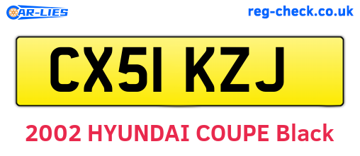 CX51KZJ are the vehicle registration plates.