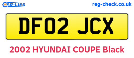 DF02JCX are the vehicle registration plates.
