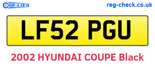 LF52PGU are the vehicle registration plates.