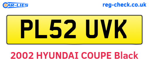 PL52UVK are the vehicle registration plates.