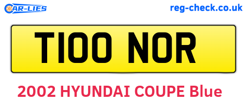 T100NOR are the vehicle registration plates.