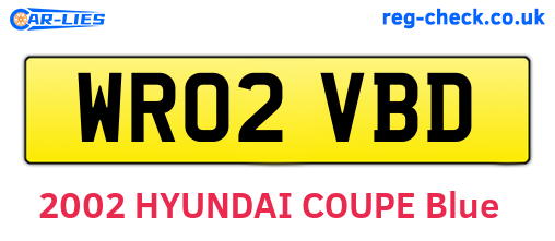WR02VBD are the vehicle registration plates.