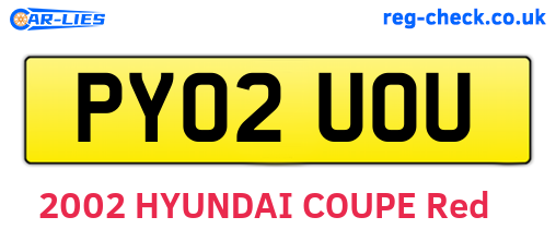 PY02UOU are the vehicle registration plates.