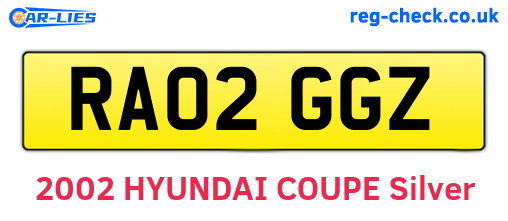 RA02GGZ are the vehicle registration plates.
