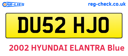 DU52HJO are the vehicle registration plates.