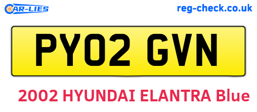 PY02GVN are the vehicle registration plates.