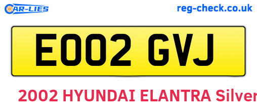 EO02GVJ are the vehicle registration plates.