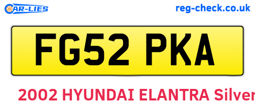 FG52PKA are the vehicle registration plates.