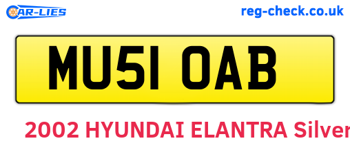 MU51OAB are the vehicle registration plates.
