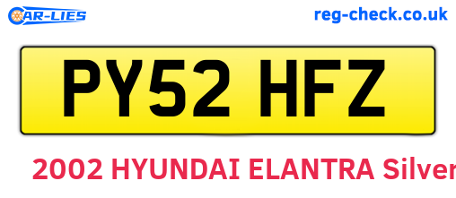 PY52HFZ are the vehicle registration plates.