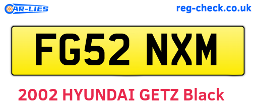 FG52NXM are the vehicle registration plates.