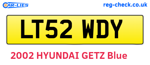 LT52WDY are the vehicle registration plates.