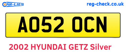 AO52OCN are the vehicle registration plates.