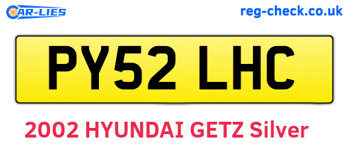 PY52LHC are the vehicle registration plates.