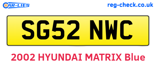 SG52NWC are the vehicle registration plates.