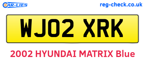 WJ02XRK are the vehicle registration plates.