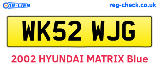WK52WJG are the vehicle registration plates.