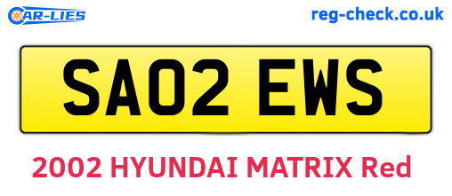 SA02EWS are the vehicle registration plates.
