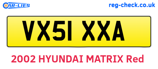 VX51XXA are the vehicle registration plates.