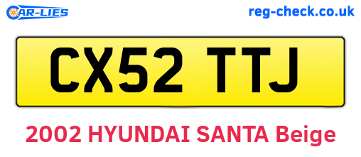 CX52TTJ are the vehicle registration plates.