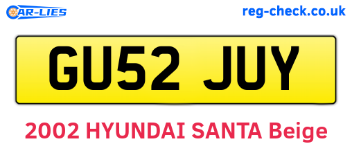 GU52JUY are the vehicle registration plates.