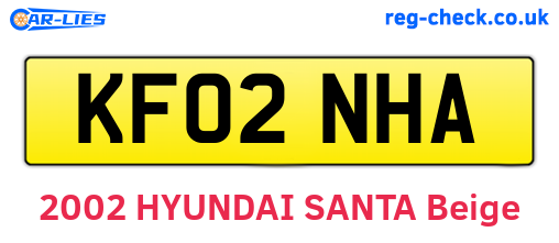 KF02NHA are the vehicle registration plates.
