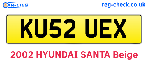 KU52UEX are the vehicle registration plates.