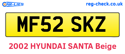 MF52SKZ are the vehicle registration plates.