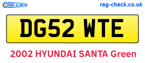 DG52WTE are the vehicle registration plates.