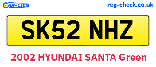 SK52NHZ are the vehicle registration plates.