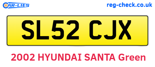 SL52CJX are the vehicle registration plates.