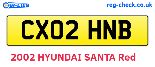 CX02HNB are the vehicle registration plates.