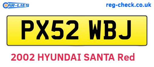 PX52WBJ are the vehicle registration plates.