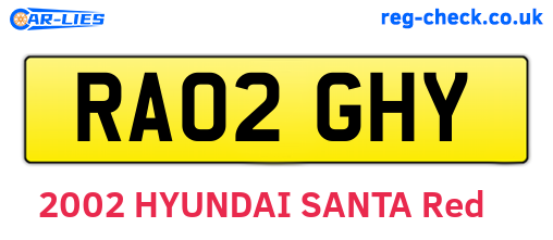 RA02GHY are the vehicle registration plates.