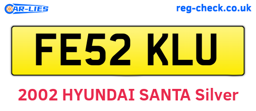 FE52KLU are the vehicle registration plates.