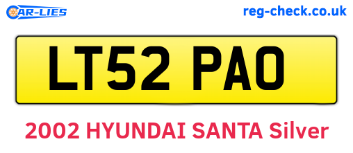 LT52PAO are the vehicle registration plates.
