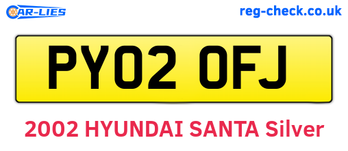 PY02OFJ are the vehicle registration plates.