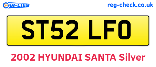 ST52LFO are the vehicle registration plates.