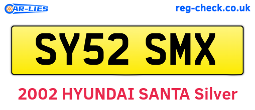 SY52SMX are the vehicle registration plates.